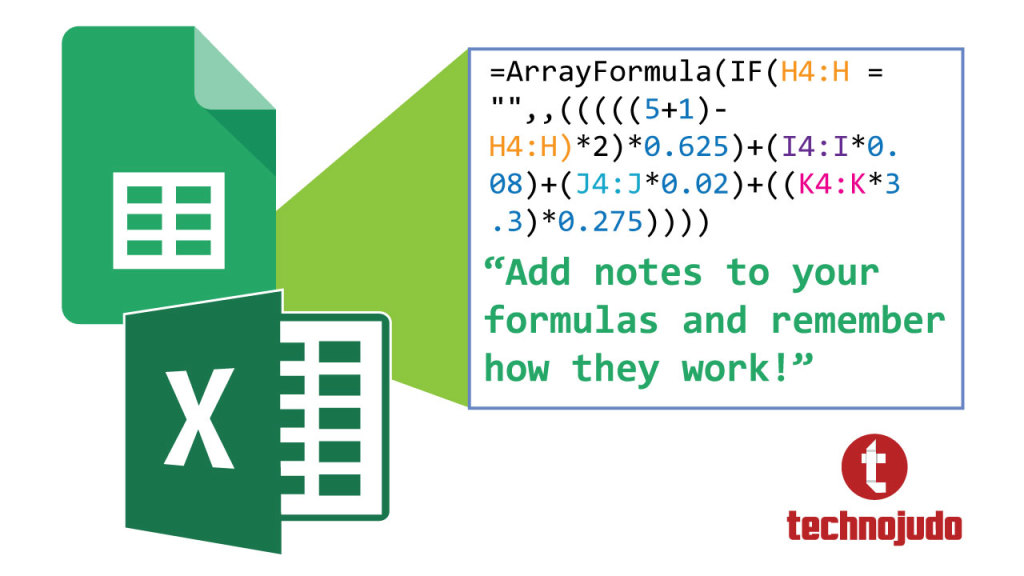 How To Add Comments To Spreadsheet Formulas By TechnoJudo