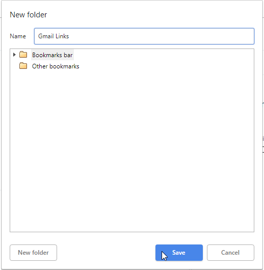 Name Gmail Links Folder
