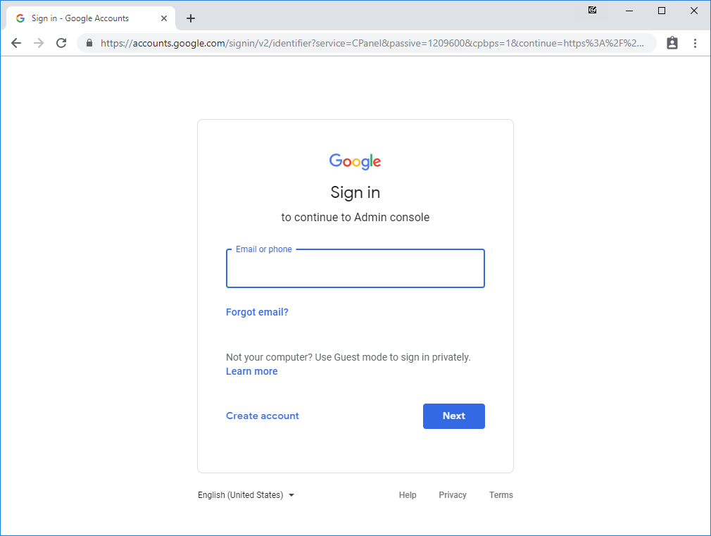 Access Google Admin Portal